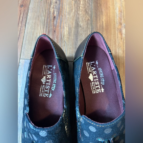 La Artiste slide on shoes with polka dot and leopard details. Polka dot. NWOT - Picture 2 of 6